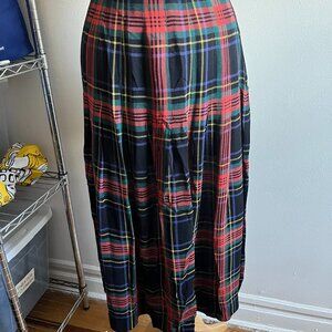 Sheer plaid midi skirt